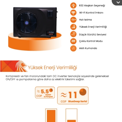 ALDEA 9 KW HAVUZ ISI POMPASI
