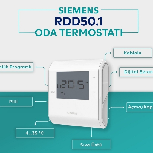SİEMENS RDD50.1DİJİTAL KABLOLU ODA TERMOSTATI